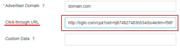 Click-through URL